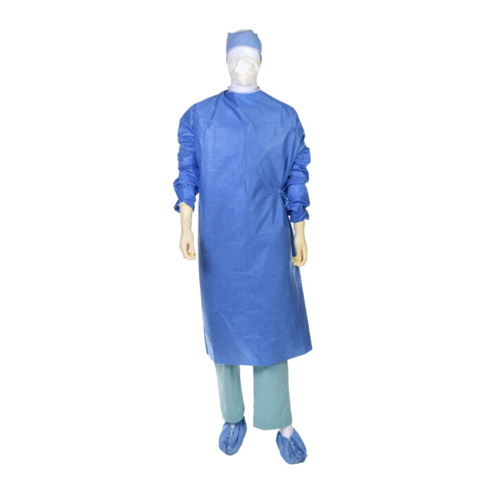 Gown Surgical STD LG Blue Sterile