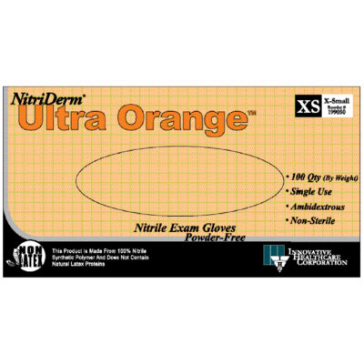 Glove Nitrile Orange P/F Small