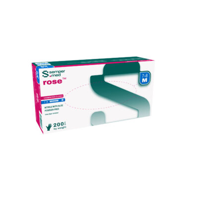 Glove Nitrile PF Medium Rose